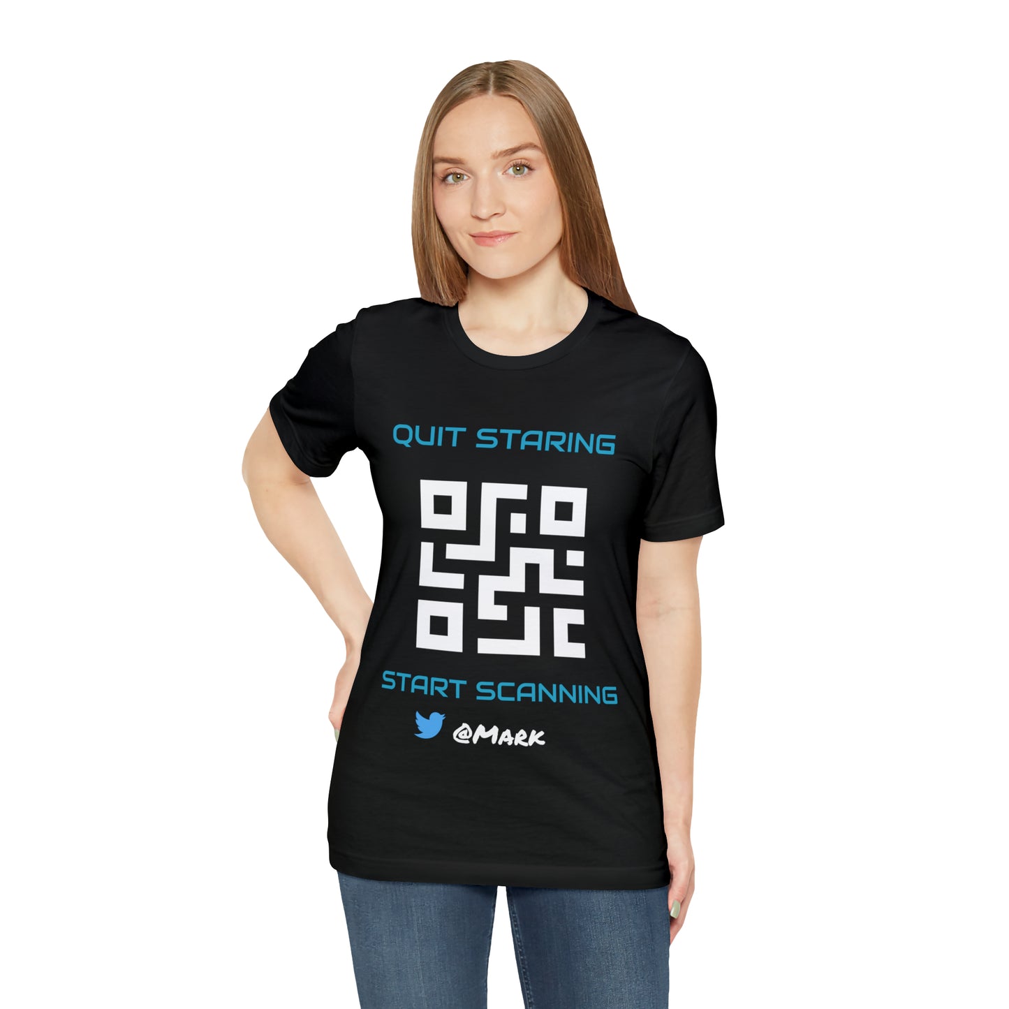 Quit Staring, Start Scanning | QR Code | T-Shirt
