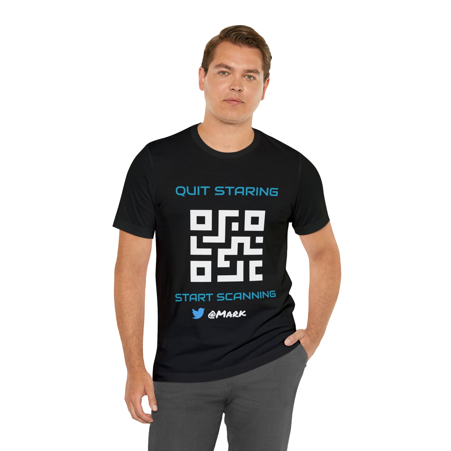Quit Staring, Start Scanning | QR Code | T-Shirt