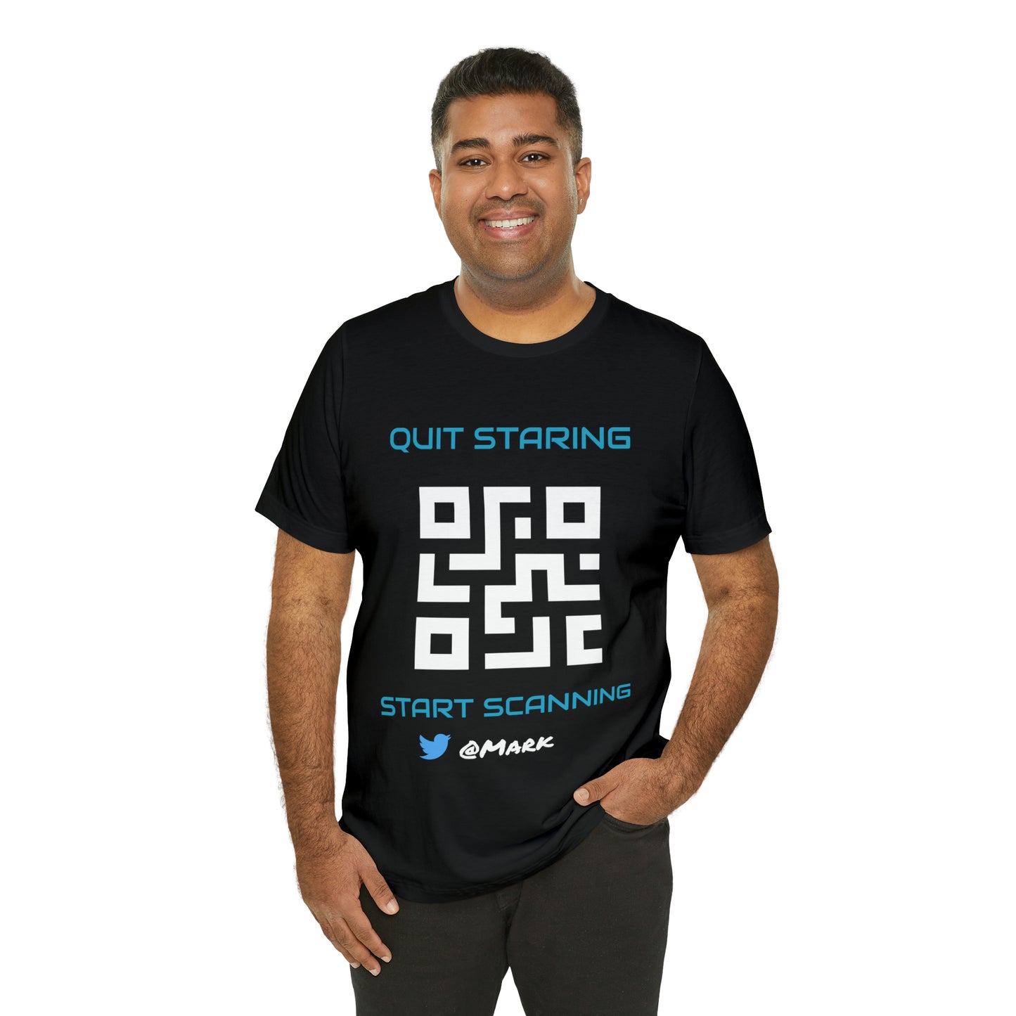 Quit Staring, Start Scanning | QR Code | T-Shirt