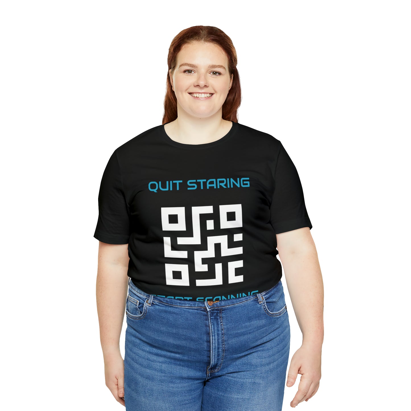 Quit Staring, Start Scanning | QR Code | T-Shirt