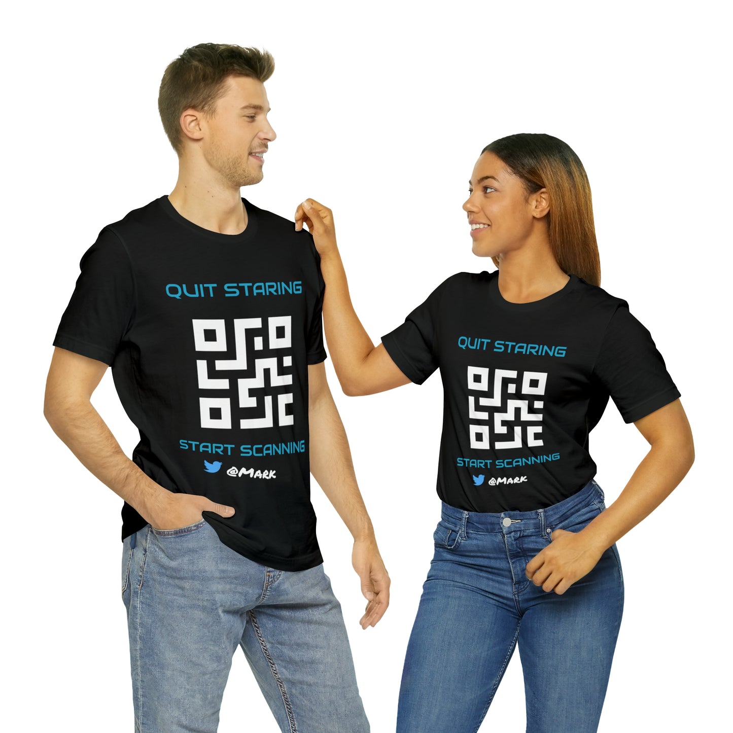 Quit Staring, Start Scanning | QR Code | T-Shirt